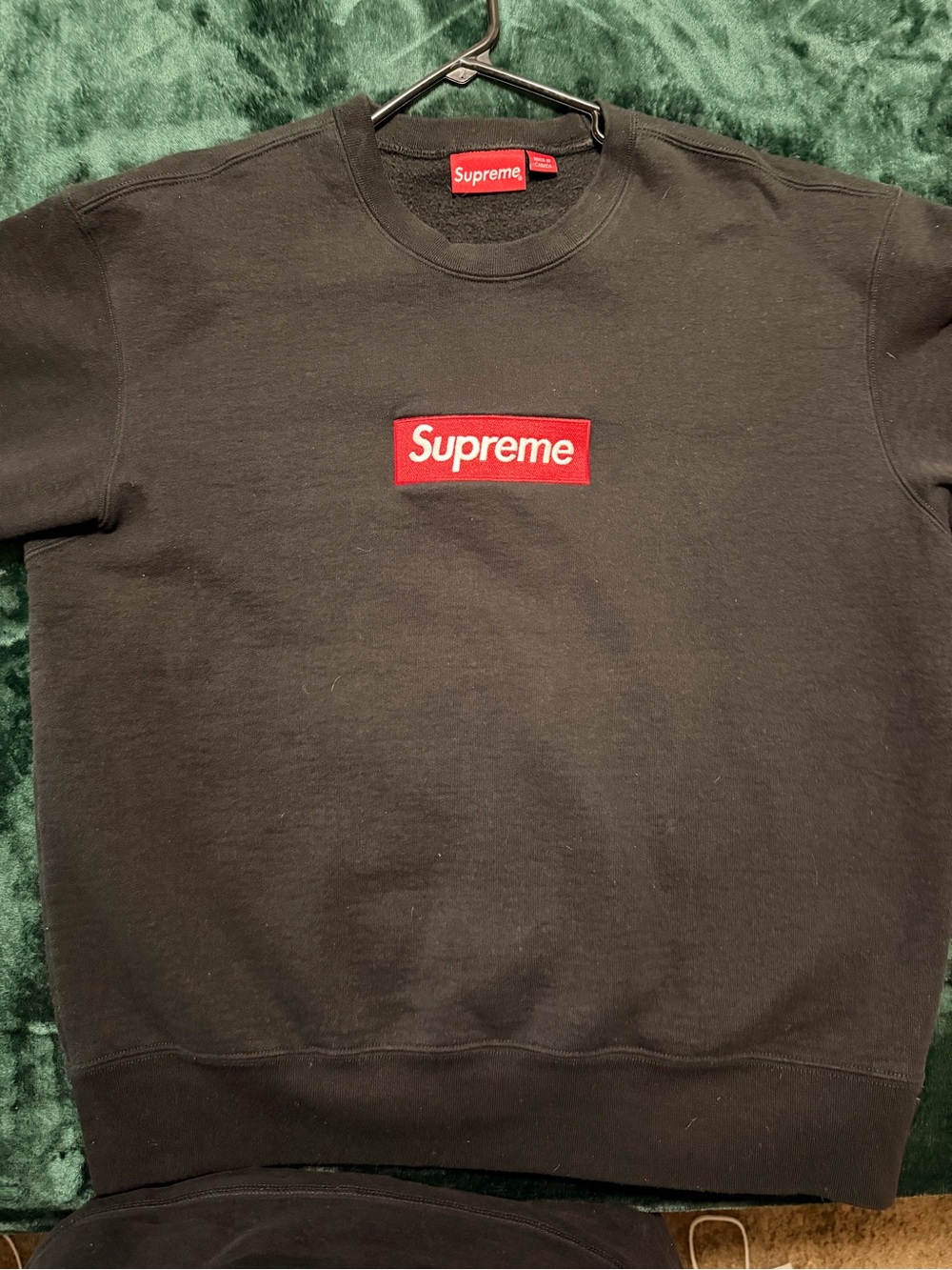 Supreme Black Crewneck with Red Box Logo